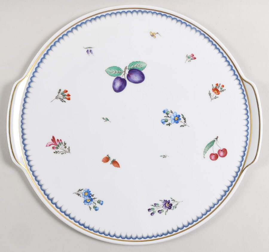 Italian Fruits (Antico Doccia) 13" Round Torte Plate by Ginori 1735-1