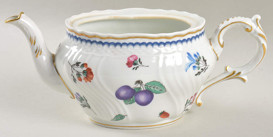 Italian Fruits (Antico Doccia) Mini Teapot No Lid by Ginori 1735-1