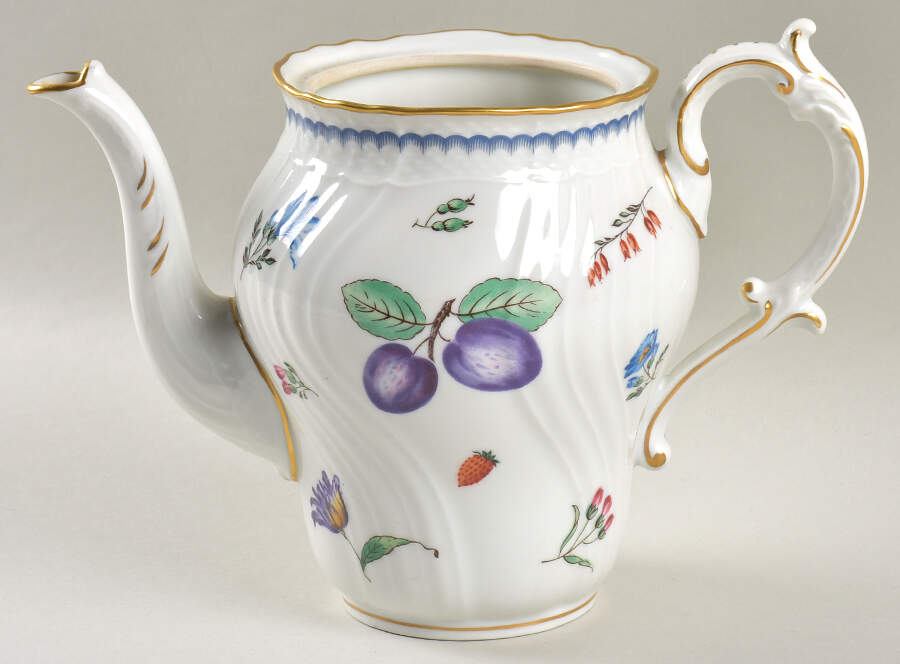 Italian Fruits (Antico Doccia) Coffee Pot No Lid by Ginori 1735-1