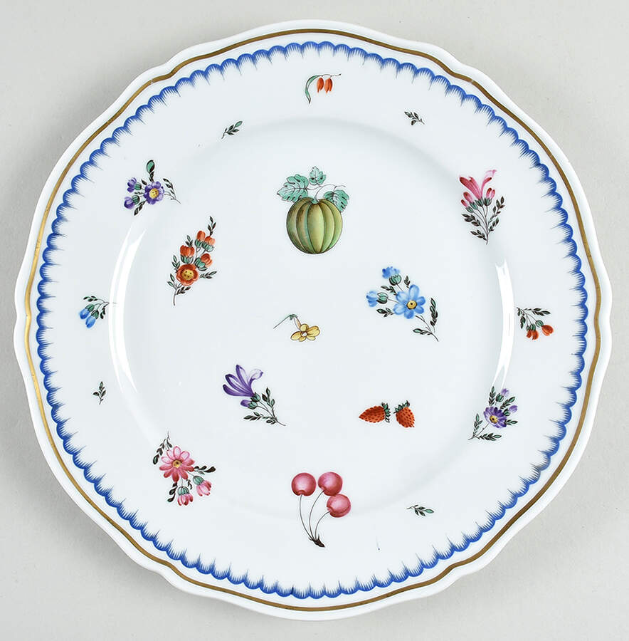 Italian Fruits (Antico Doccia) Dinner Plate by Ginori 1735-1