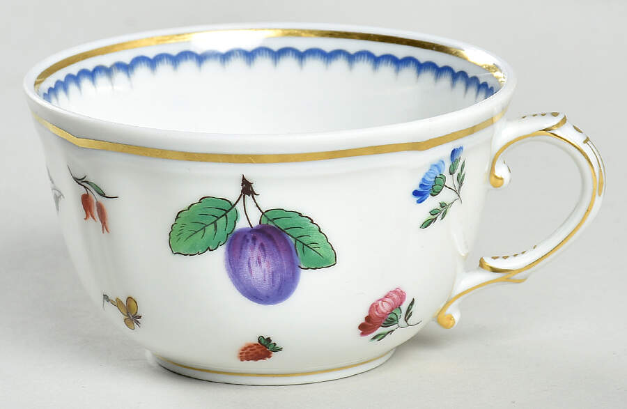 Italian Fruits (Antico Doccia) Flat Cup by Ginori 1735-1