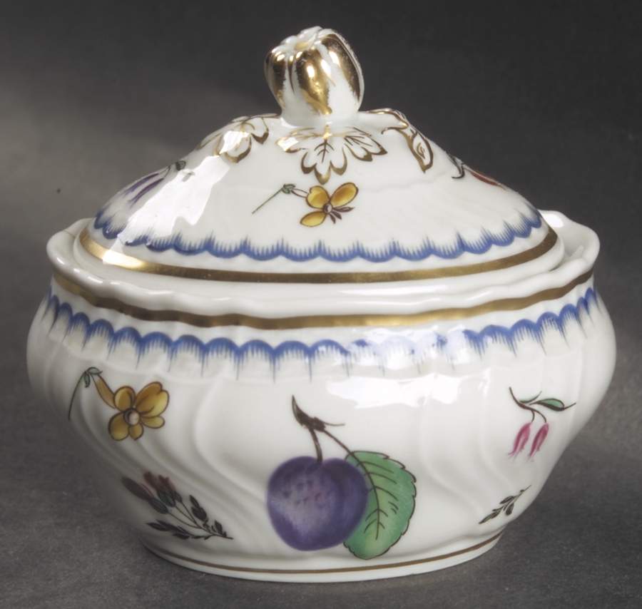 Italian Fruits (Antico Doccia) Mini Sugar Bowl & Lid by Ginori 1735-1