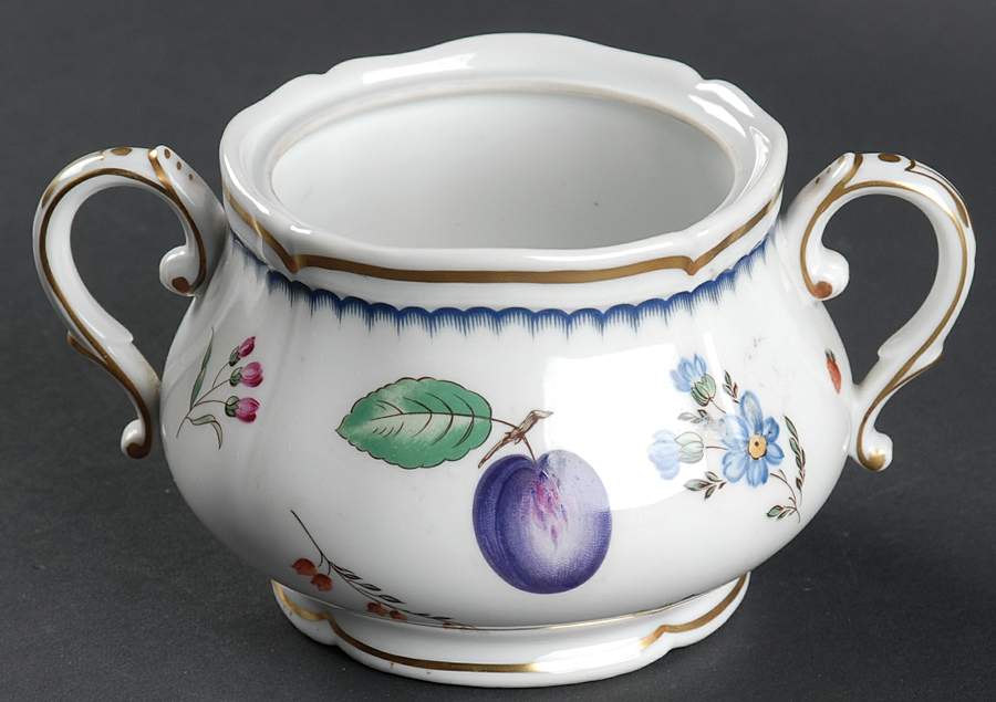 Italian Fruits (Antico Doccia) Oversize Sugar Bowl-No Lid by Ginori 1735-1