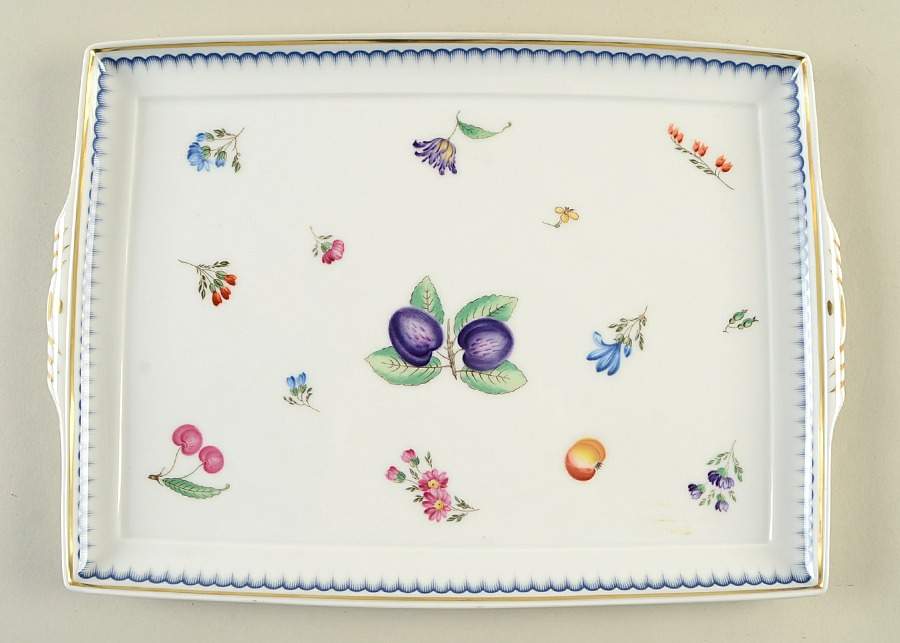 Italian Fruits (Antico Doccia) 13" Rectangular Tray by Ginori 1735-1