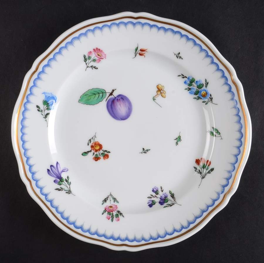 Italian Fruits (Antico Doccia) Salad/Dessert Plate by Ginori 1735-1