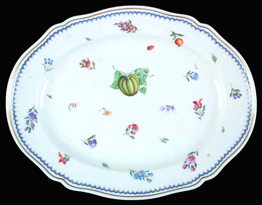 Italian Fruits (Antico Doccia) 15" Oval Serving Platter by Ginori 1735-1