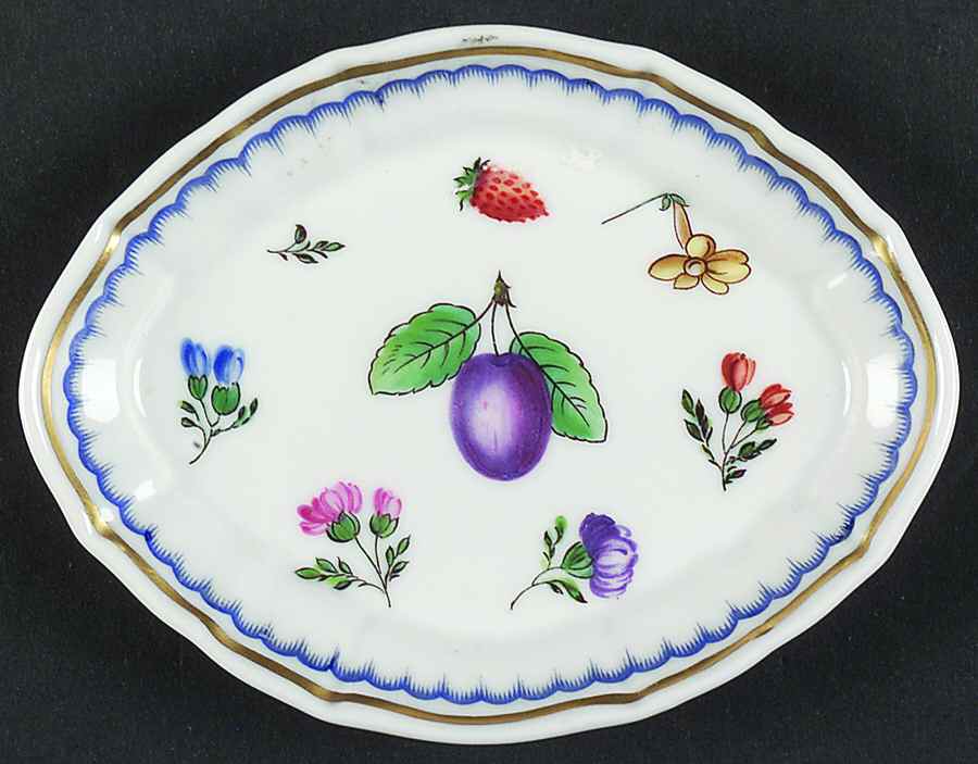 Italian Fruits (Antico Doccia) Silver Tray by Ginori 1735-1