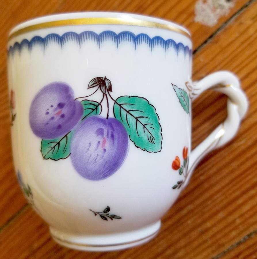 Italian Fruits (Antico Doccia) Flat Cup by Ginori 1735-1