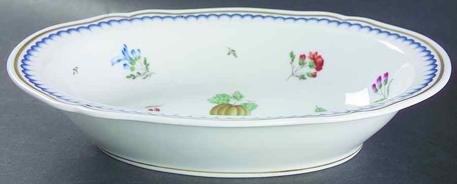 Italian Fruits (Antico Doccia) 10" Oval Vegetable Bowl by Ginori 1735-1