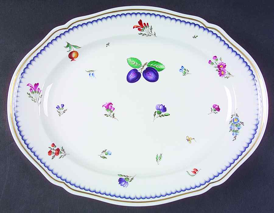 Italian Fruits (Antico Doccia) 13" Oval Serving Platter by Ginori 1735-1
