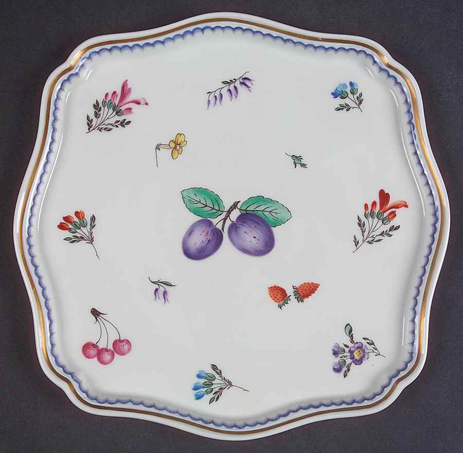 Italian Fruits (Antico Doccia) 8" Square Tray by Ginori 1735-1