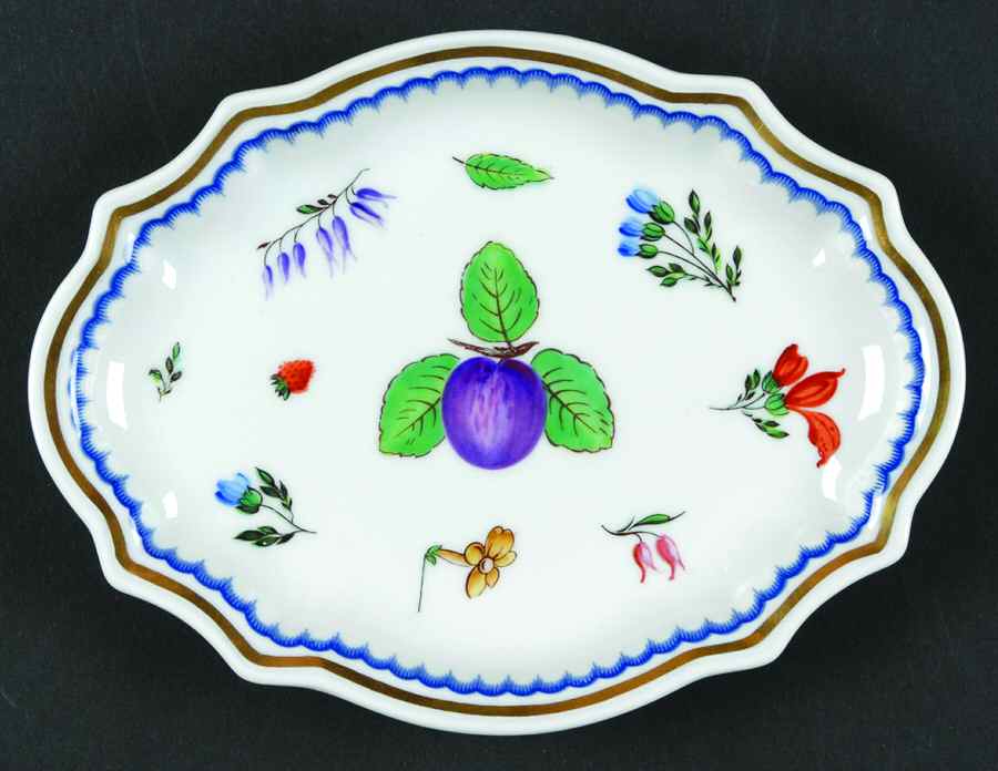 Italian Fruits (Antico Doccia) 6" Oval Tray by Ginori 1735-1