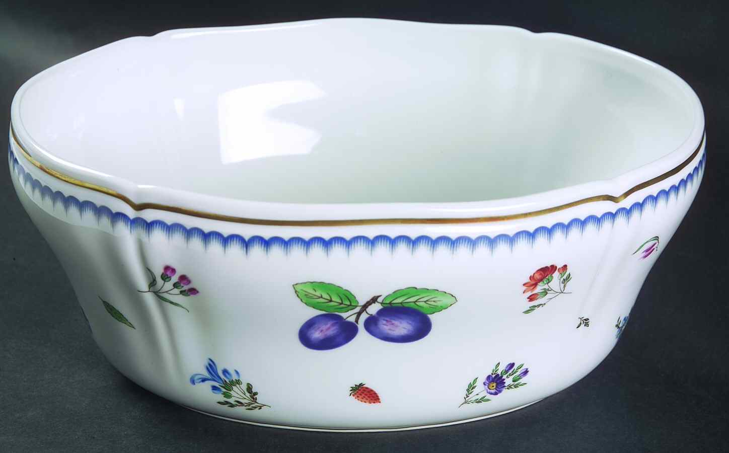 Italian Fruits (Antico Doccia) 10" Oval Vegetable Bowl by Ginori 1735-1