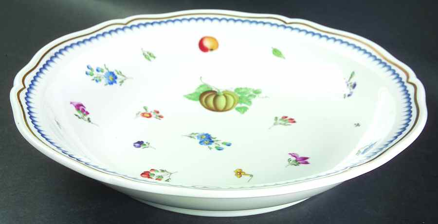 Italian Fruits (Antico Doccia) 12" Deep Round Platter by Ginori 1735-1
