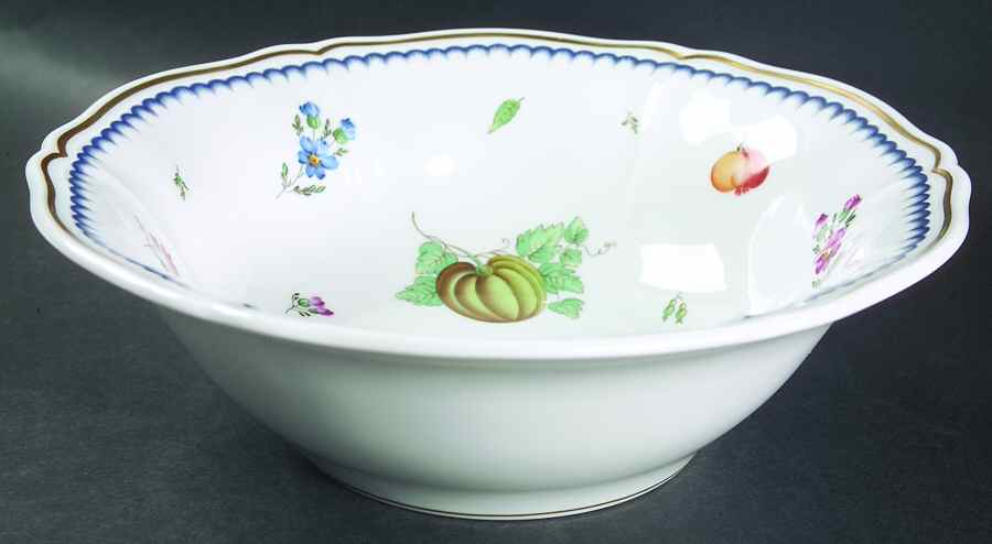 Italian Fruits (Antico Doccia) 10" Round Vegetable Bowl by Ginori 1735-1