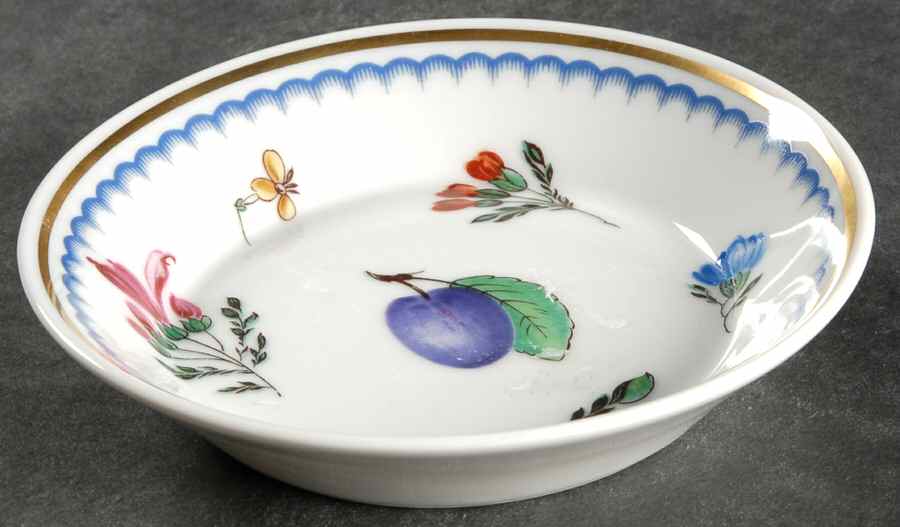 Italian Fruits (Antico Doccia) Saucer for Flat Demitasse Cup by Ginori 1735-1