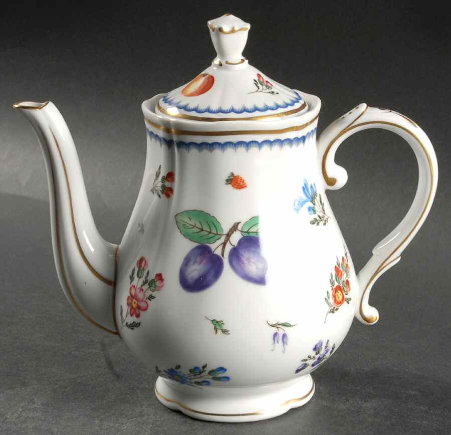 Italian Fruits (Antico Doccia) Mini Coffee Pot & Lid by Ginori 1735-1