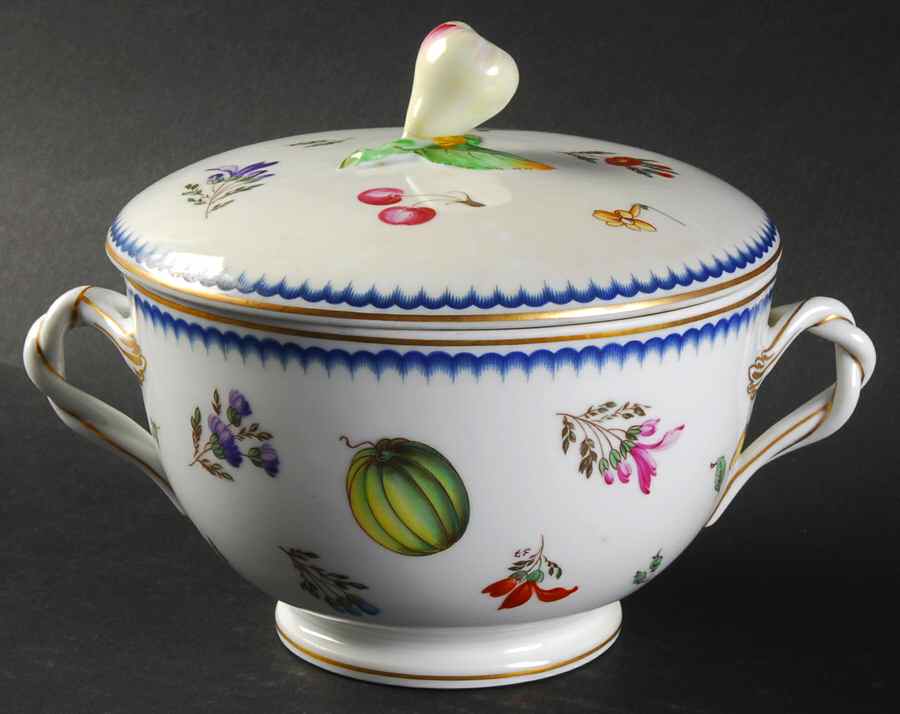 Italian Fruits (Antico Doccia) Candy Jar & Lid by Ginori 1735-1