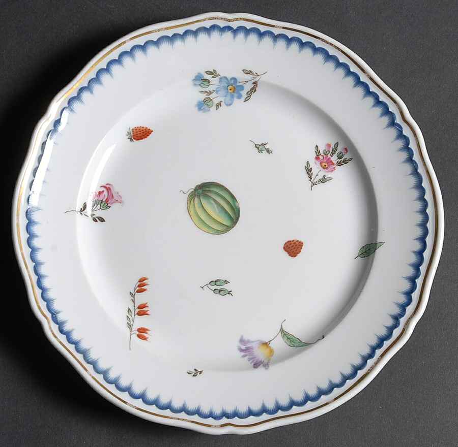 Italian Fruits (Antico Doccia) Luncheon Plate by Ginori 1735-1