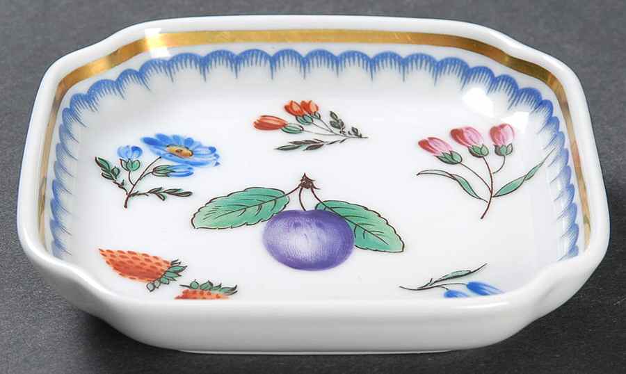 Italian Fruits (Antico Doccia) 3" Square Nut Dish by Ginori 1735-1