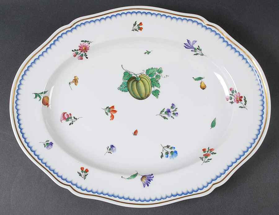 Italian Fruits (Antico Doccia) 13" Oval Serving Platter by Ginori 1735-1