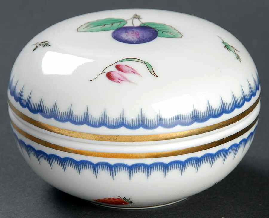 Italian Fruits (Antico Doccia) Round Box & Lid by Ginori 1735-1