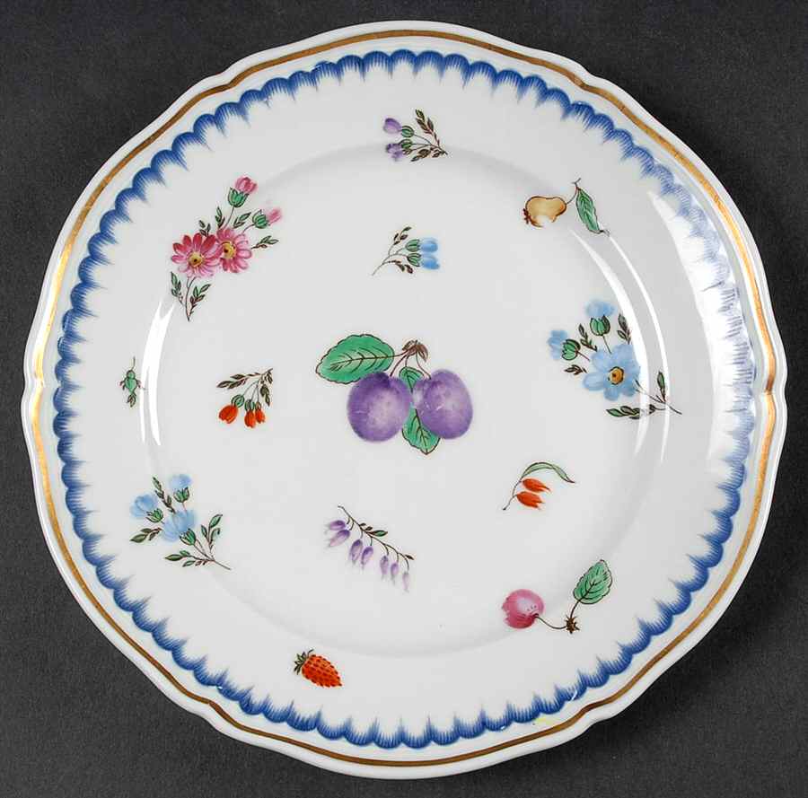 Italian Fruits (Antico Doccia) Dessert/Pie Plate by Ginori 1735-1