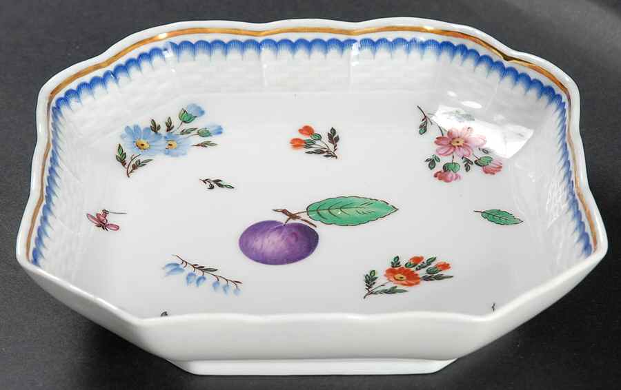 Italian Fruits (Antico Doccia) 6" Square Tray by Ginori 1735-1