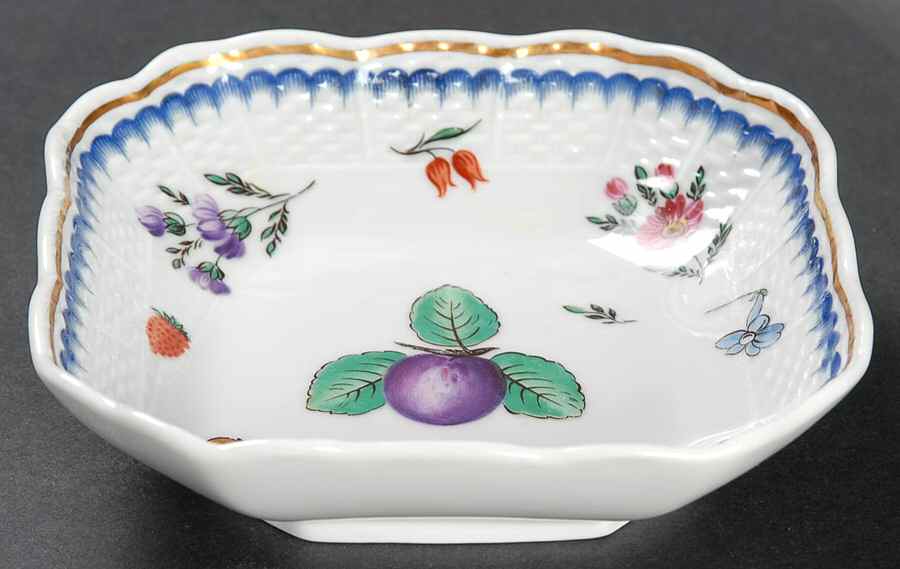 Italian Fruits (Antico Doccia) 4" Square Tray by Ginori 1735-1