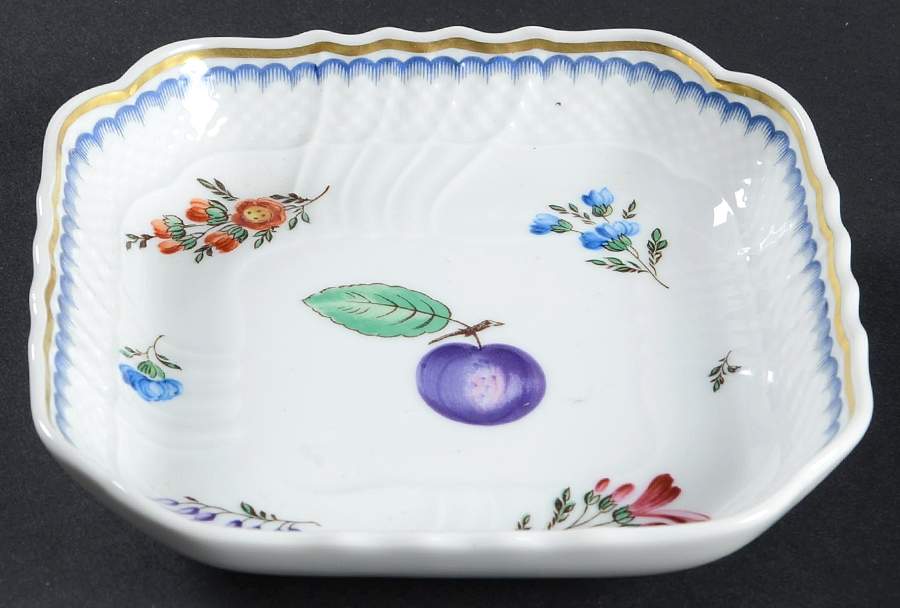 Italian Fruits (Antico Doccia) 5" Square Tray by Ginori 1735-1