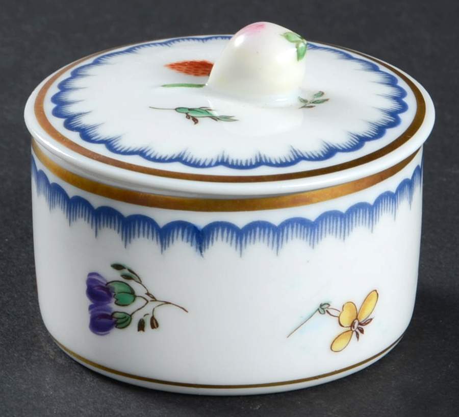 Italian Fruits (Antico Doccia) 2" Round Box & Lid by Ginori 1735-1