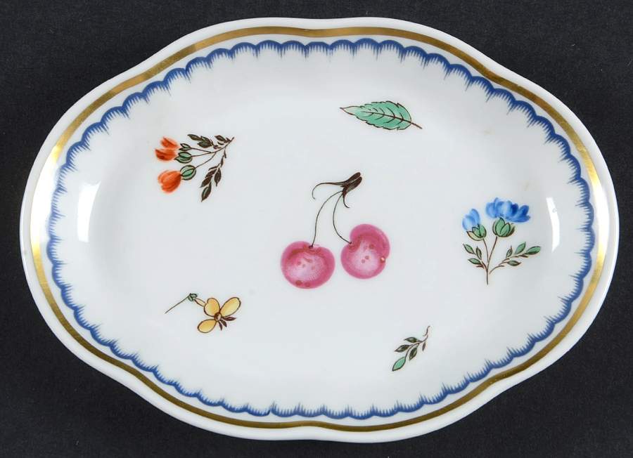 Italian Fruits (Antico Doccia) 4" Scalloped Tray by Ginori 1735-1