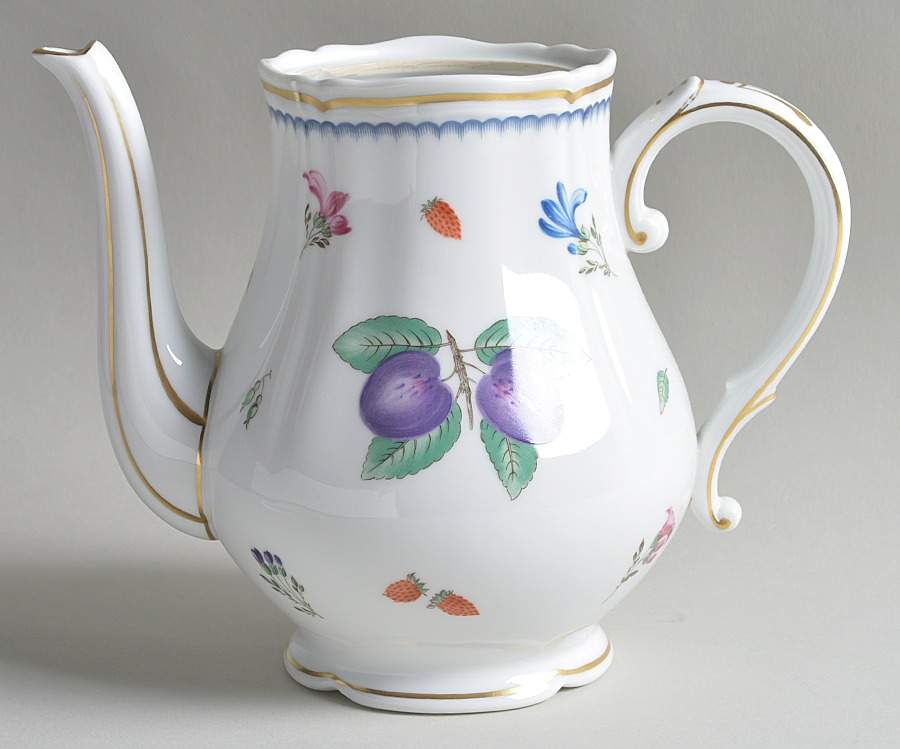 Italian Fruits (Antico Doccia) Coffee Pot No Lid by Ginori 1735-1