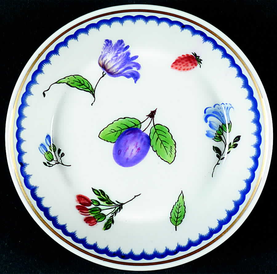 Italian Fruit (Impero) Saucer for Demitasse Cup by Ginori 1735-1
