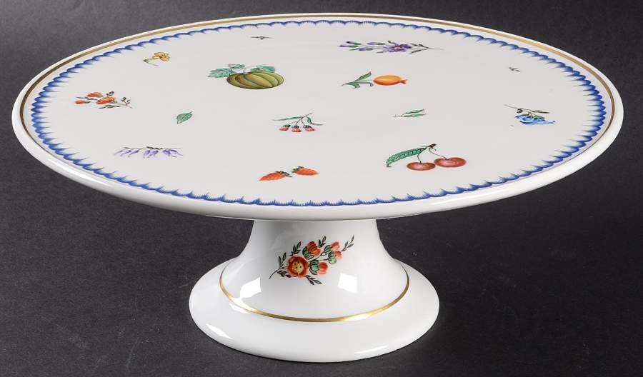 Italian Fruit (Impero) 10" Diameter Pedestal Cake Stand by Ginori 1735-1
