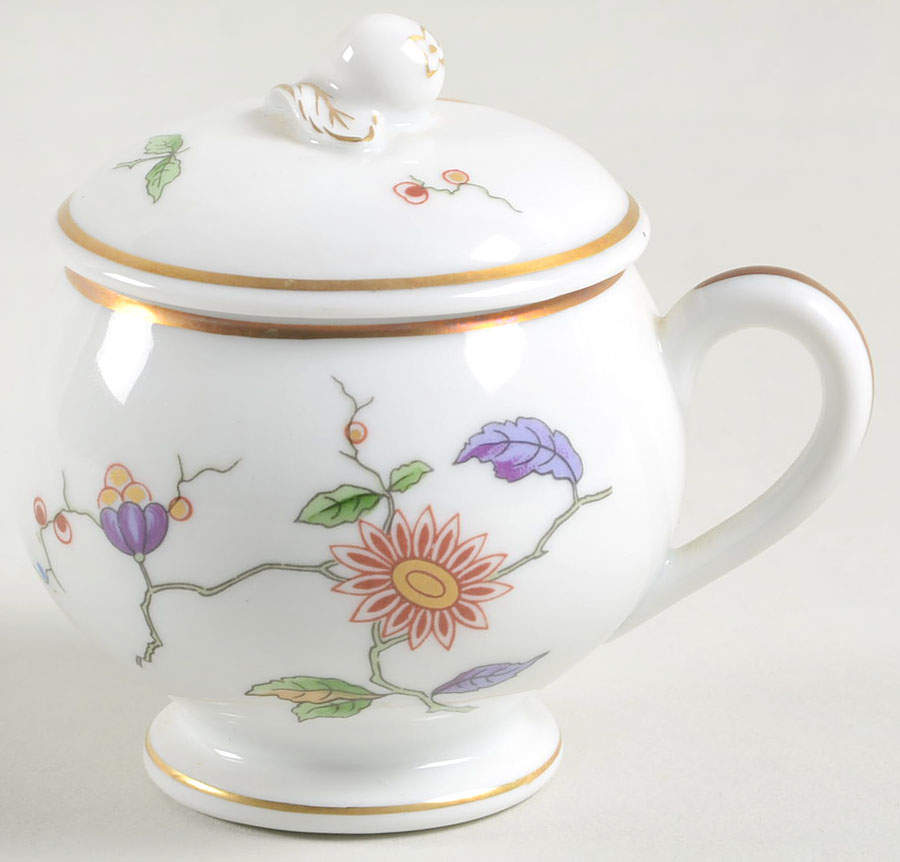 Oriente 2 Pc Pot de Creme w/Lid & Base by Ginori 1735-1
