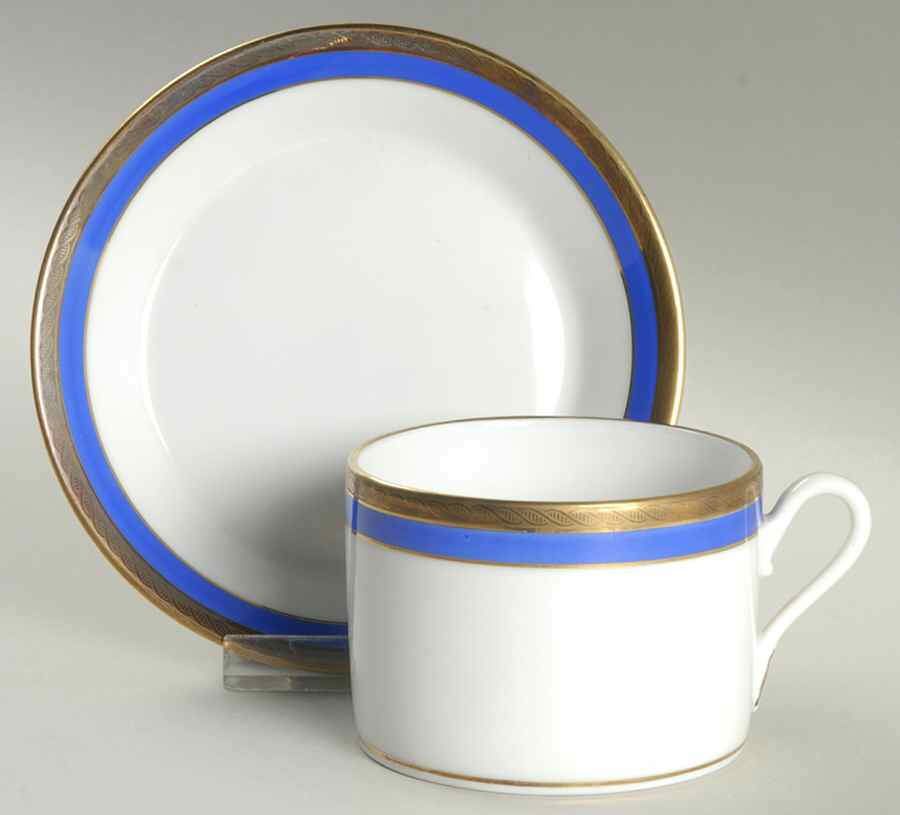 Palermo Blue Flat Cup & Saucer Set by Ginori 1735-1