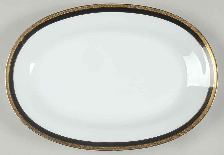 Palermo Black 13" Oval Serving Platter by Ginori 1735-1
