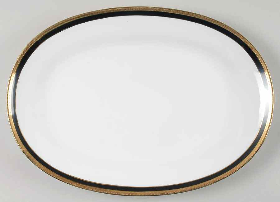Palermo Black 14" Oval Serving Platter by Ginori 1735-1