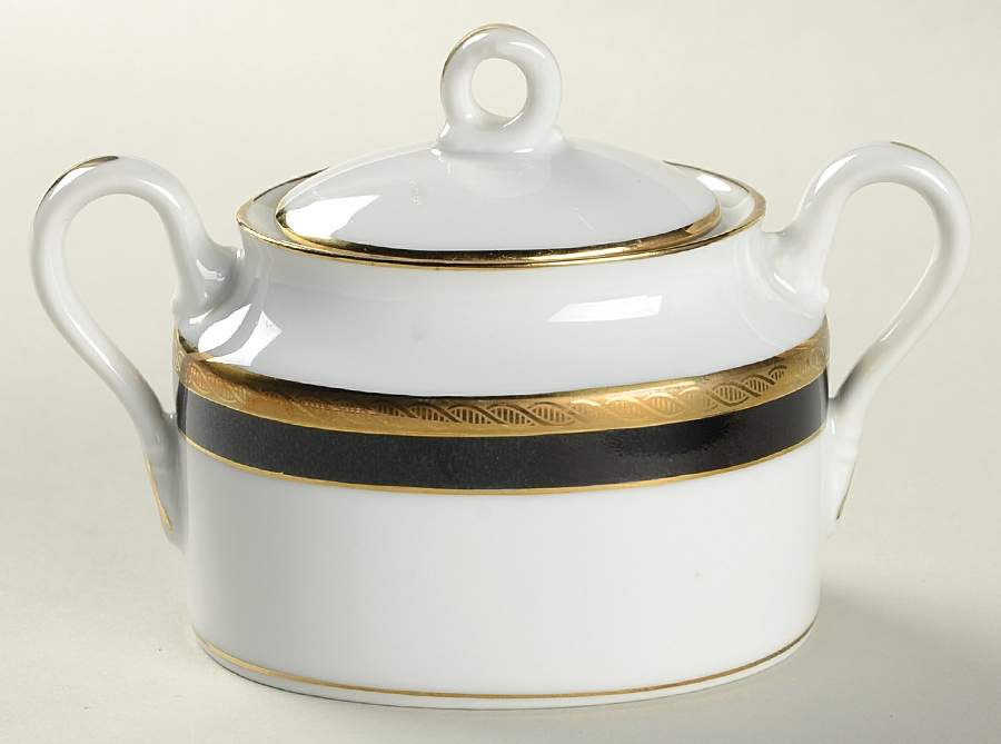 Palermo Black Mini Sugar Bowl & Lid by Ginori 1735-1
