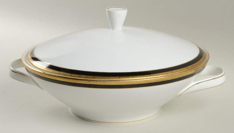 Palermo Black Round Covered Vegetable by Ginori 1735-1