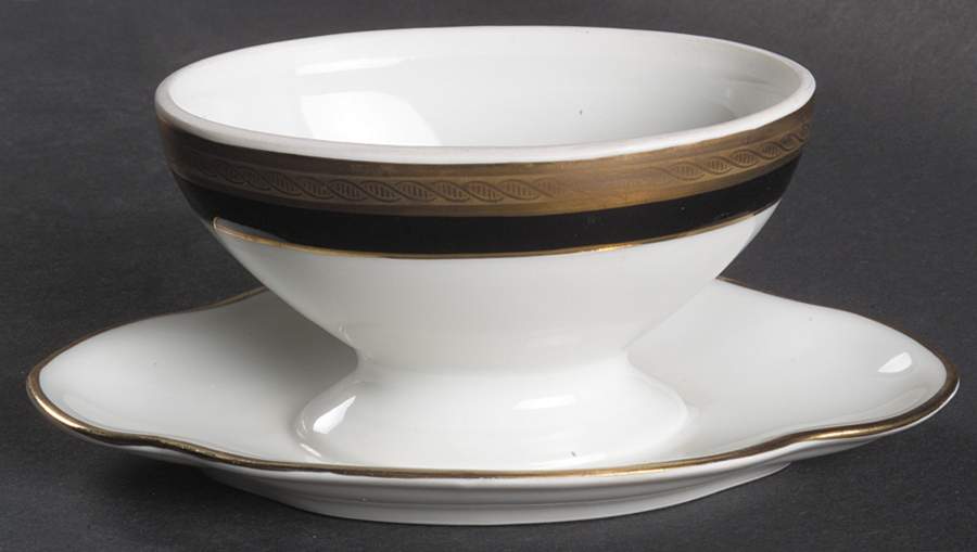 Palermo Black Oval Mustard W/Att Underplate-Nolid by Ginori 1735-1