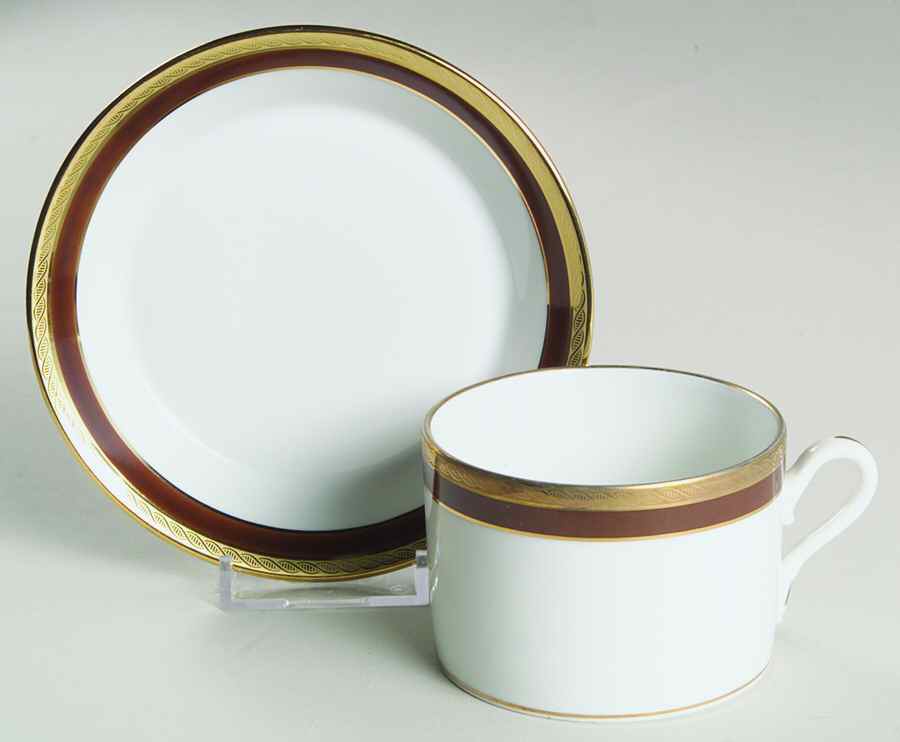 Palermo Brown Flat Cup & Saucer Set by Ginori 1735-1