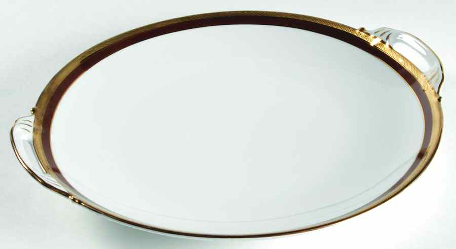 Palermo Brown Handled Cake Plate by Ginori 1735-1