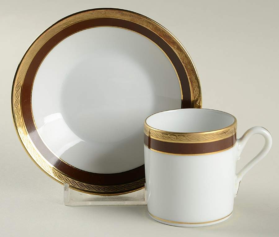 Palermo Brown Flat Demitasse Cup & Saucer Set by Ginori 1735-1