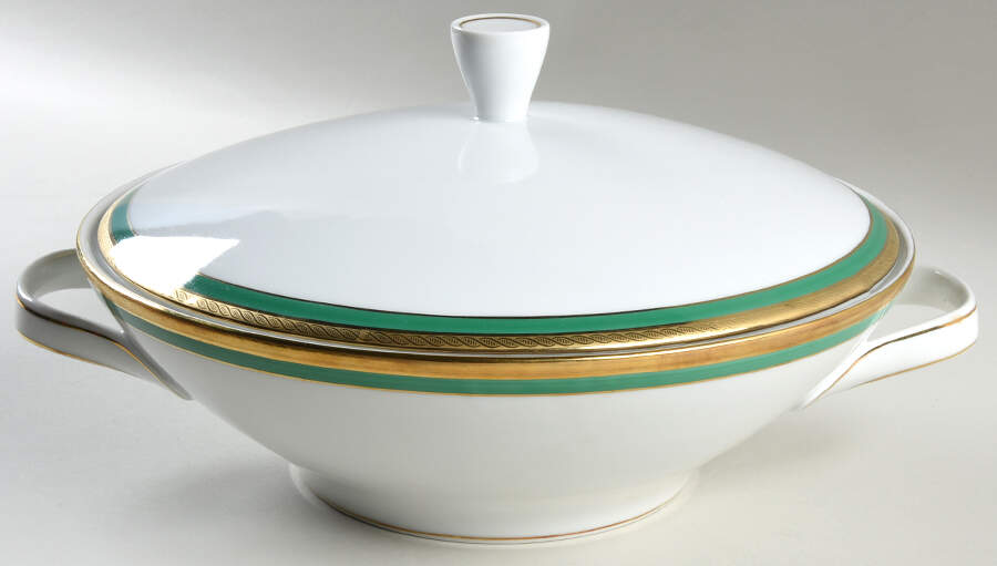 Palermo Green Round Covered Vegetable by Ginori 1735-1