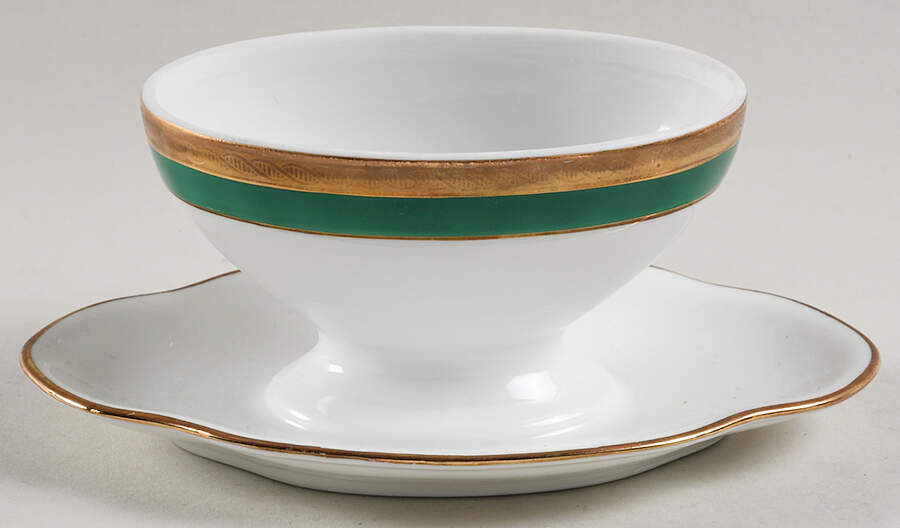 Palermo Green Oval Mustard W/Att Underplate-Nolid by Ginori 1735-1