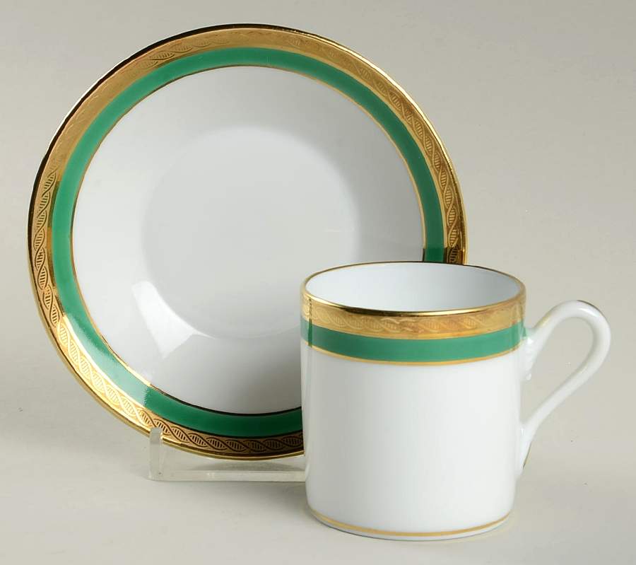Palermo Green Flat Demitasse Cup & Saucer Set by Ginori 1735-1