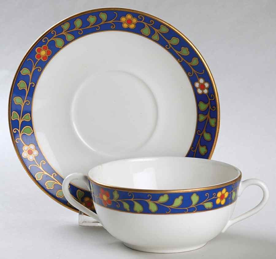 Pallanza Flat Cream Soup Bowl & Saucer Set by Ginori 1735-1