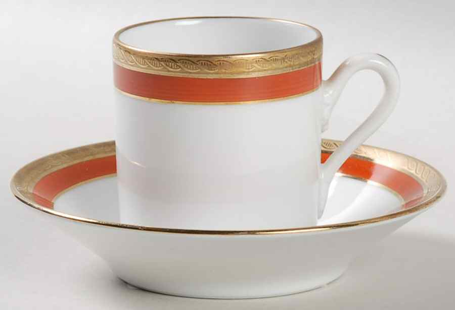 Palermo Rust (Red) Flat Demitasse Cup & Saucer Set by Ginori 1735-1